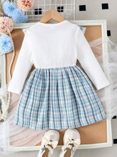 1pc Toddler Girls' Elegant Fashionable Long Sleeve Ruffle Hem Dress, Autumn/Winter